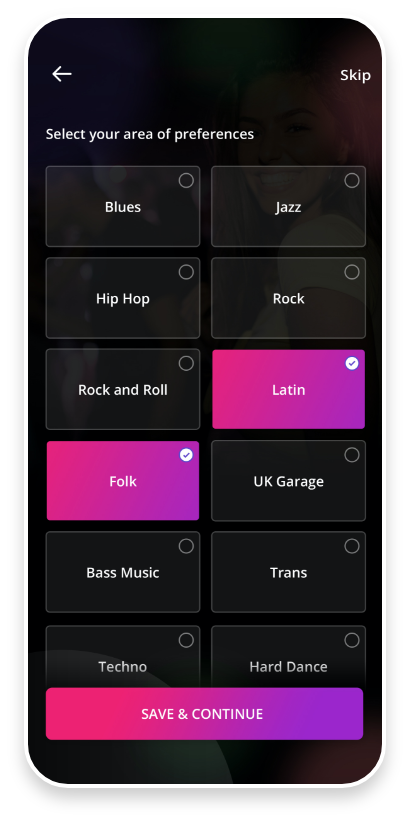 Party App Mobile App Preferences